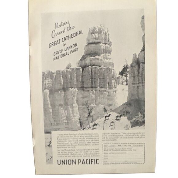 Vintage 1935 Union Pacific Bryce Canyon Ad Advertisement - Picture 4 of 4